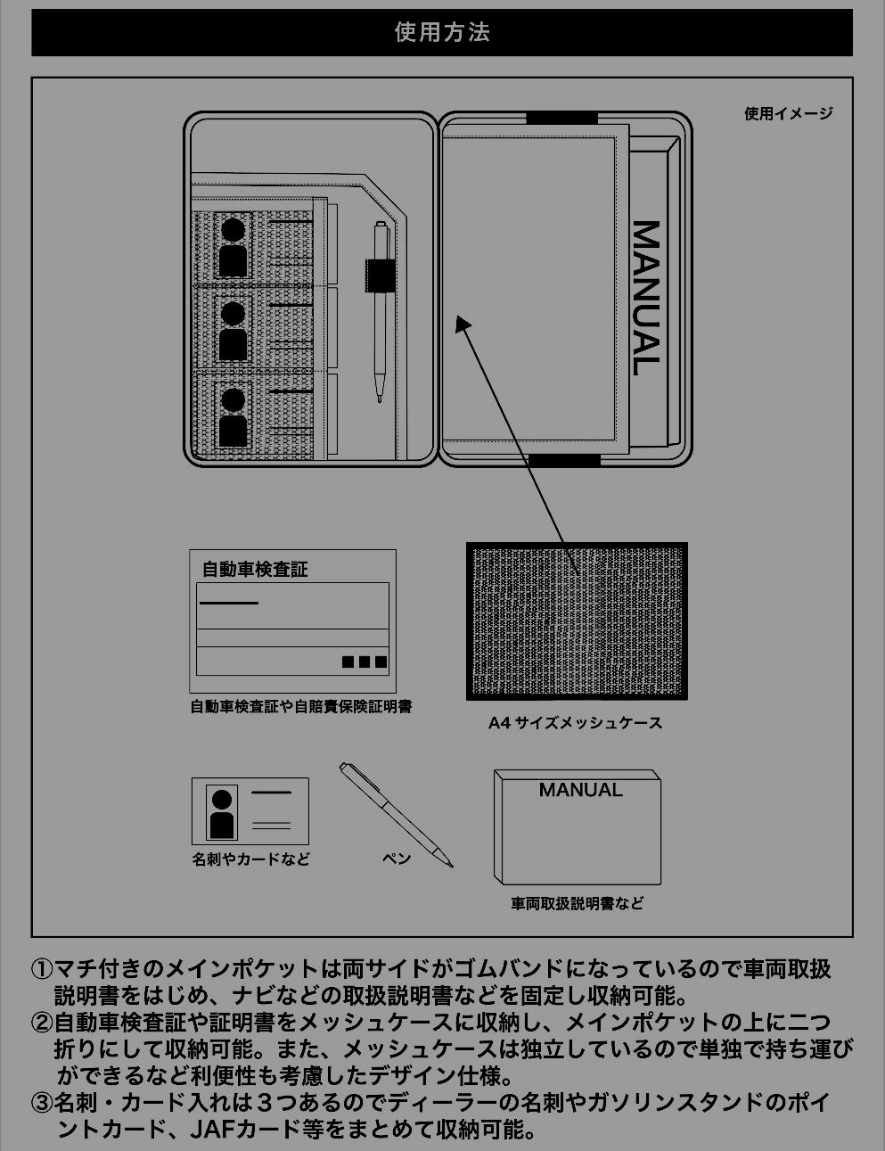 ゴードンミラー コーデュラ 車検証ポーチ