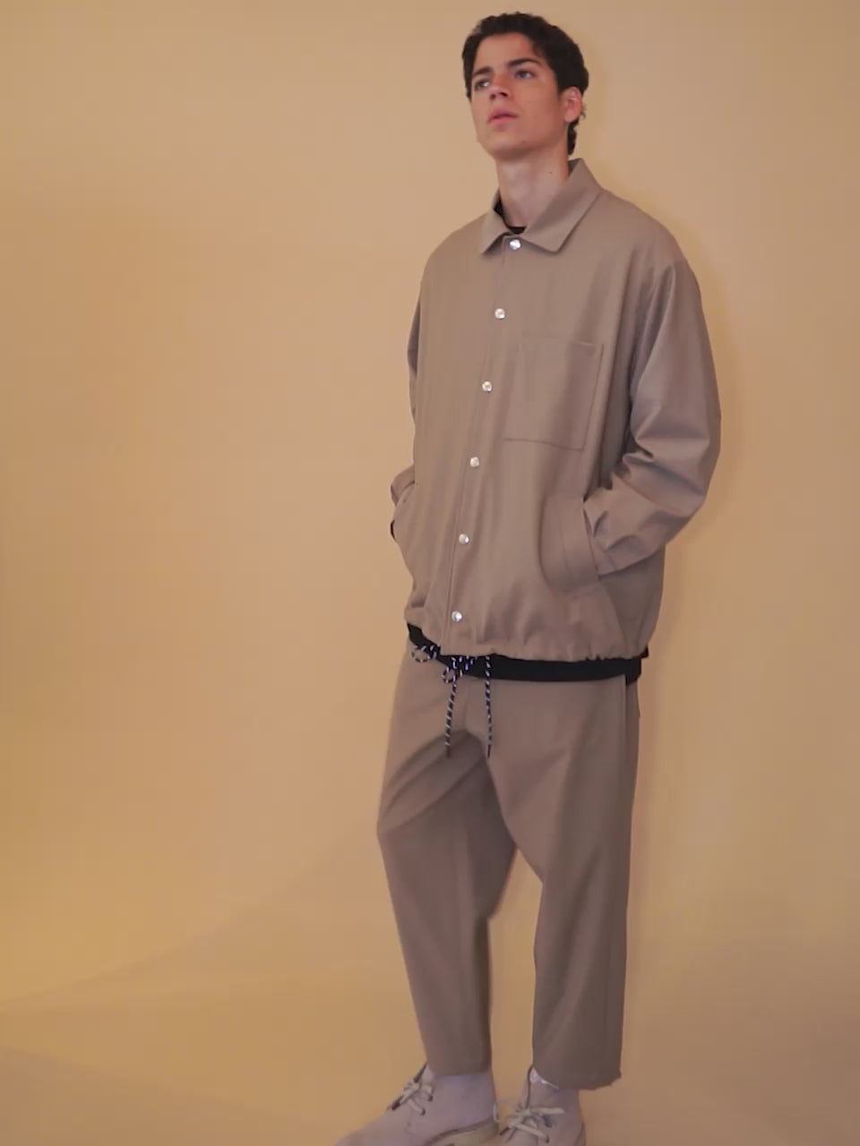 ジャックミラー　シームレスライフ　アパレル　ワークウェア　シンプル　ファッション　おすすめ　おしゃれ　JML　　ジェンダーレス　ウール　冬　ブルゾン　アウター　ベージュ